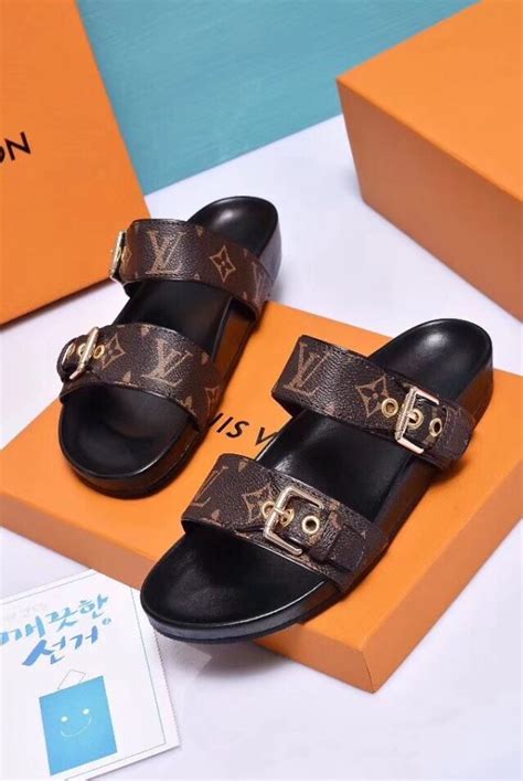 louis vuitton bom dia mule red|Louis Vuitton monogram sliders.